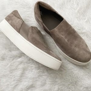 Vince Warren Suede Taupe Platform Sneakers Size 10